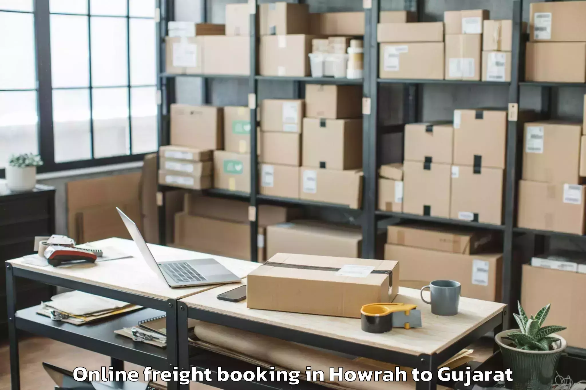 Howrah to Unjha Online Freight Booking Booking